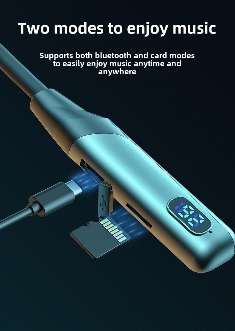 Bluetooth headset neck type ultra-long standby noise reduction for Apple Huawei 5.3 wireless in-ear sports headphones