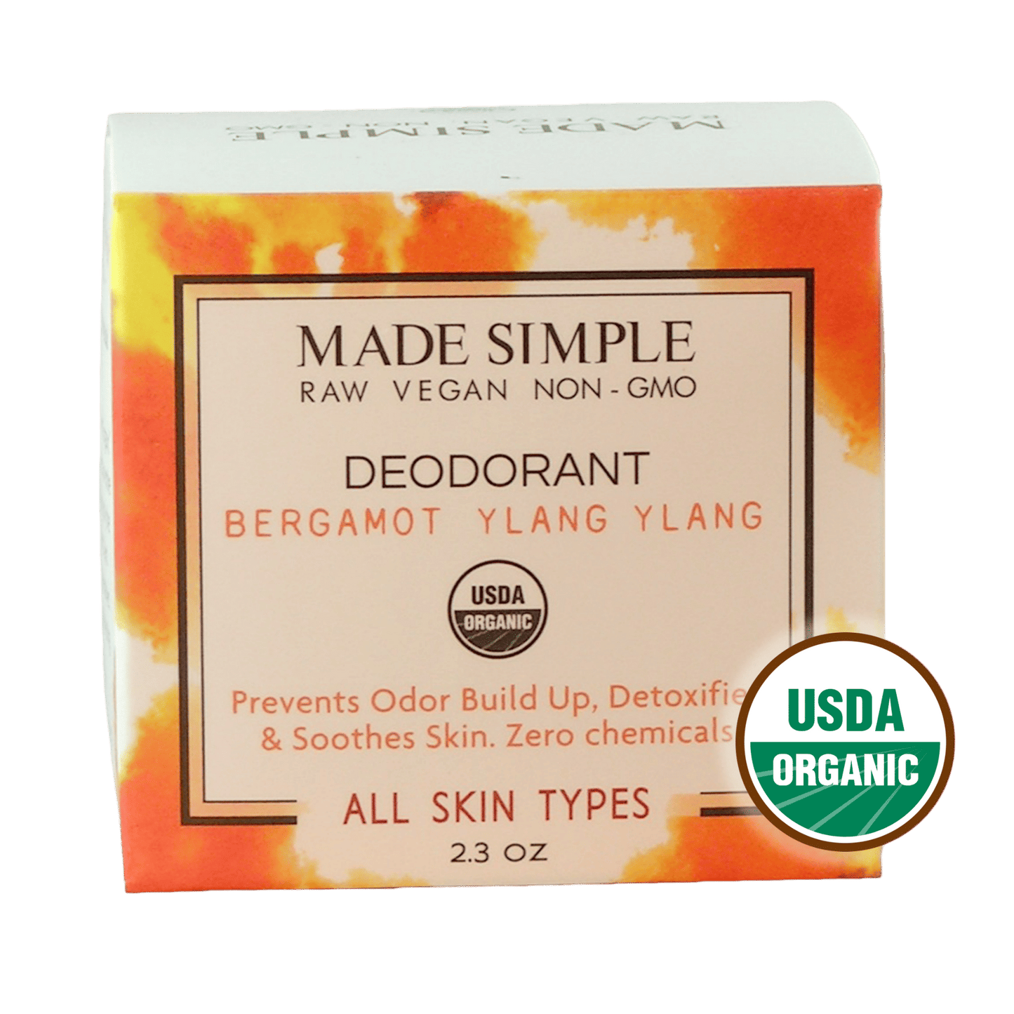 Organic Bergamot Ylang Ylang Natural Deodorant - Vegan & Cruelty-Free