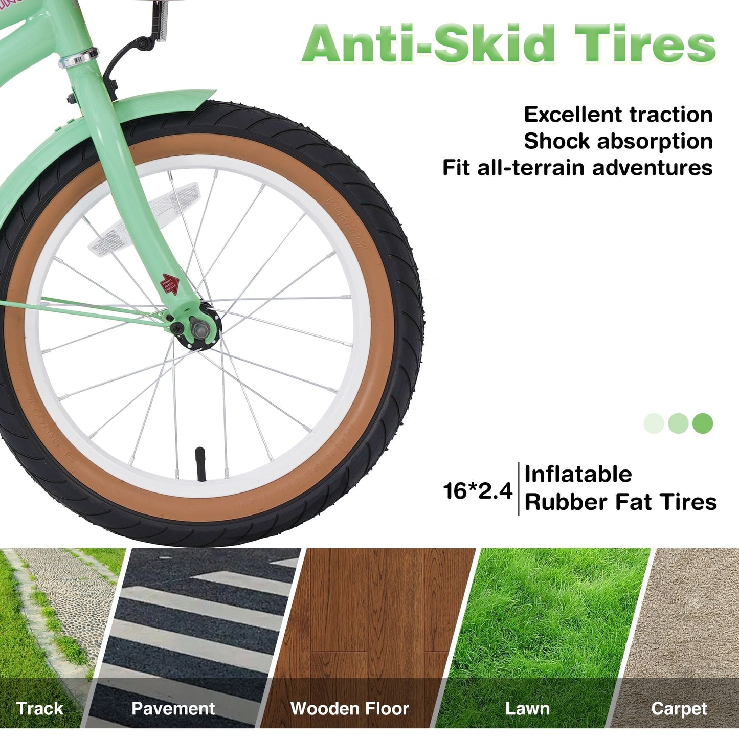 Multiple Colors kids Bike, kids bicycle for 4-7 Years Old Kids,16-inch wheel, Training Wheels Included