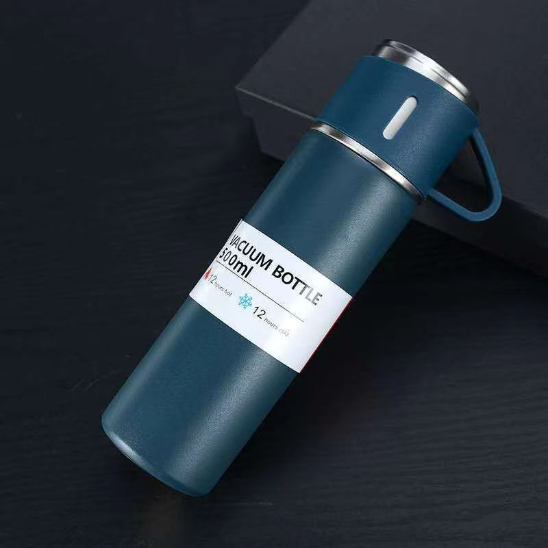 1pc/1Set Stainless Steel Thermal tumble with Cup & Gift Box Set; Double Layer Leakproof Insulated rambler; Keeps Hot and Cold Drinks for Hour