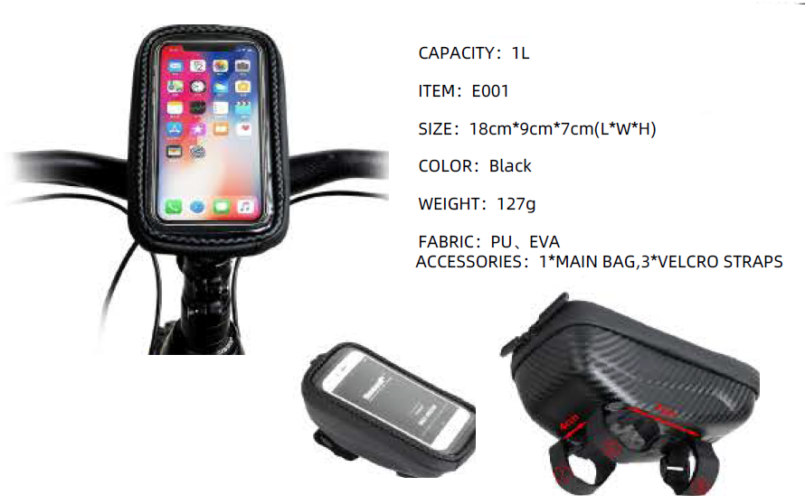Rhinowalk Hard Shell Handle Bar Bike Phone Bag