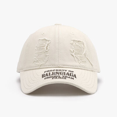 Distressed Letter Cotton Baseball Cap