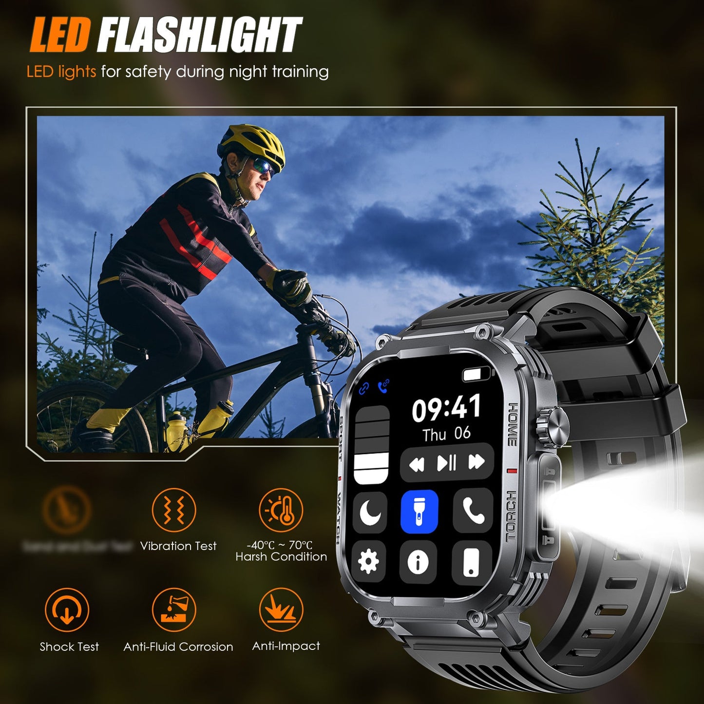 INEYES S320B Sport Modes Smart Watch For Men With LED Flashlight, Women's Smartwatch With Wireless Call, Men's Smartwatches With 2.02-Inch HD Screen