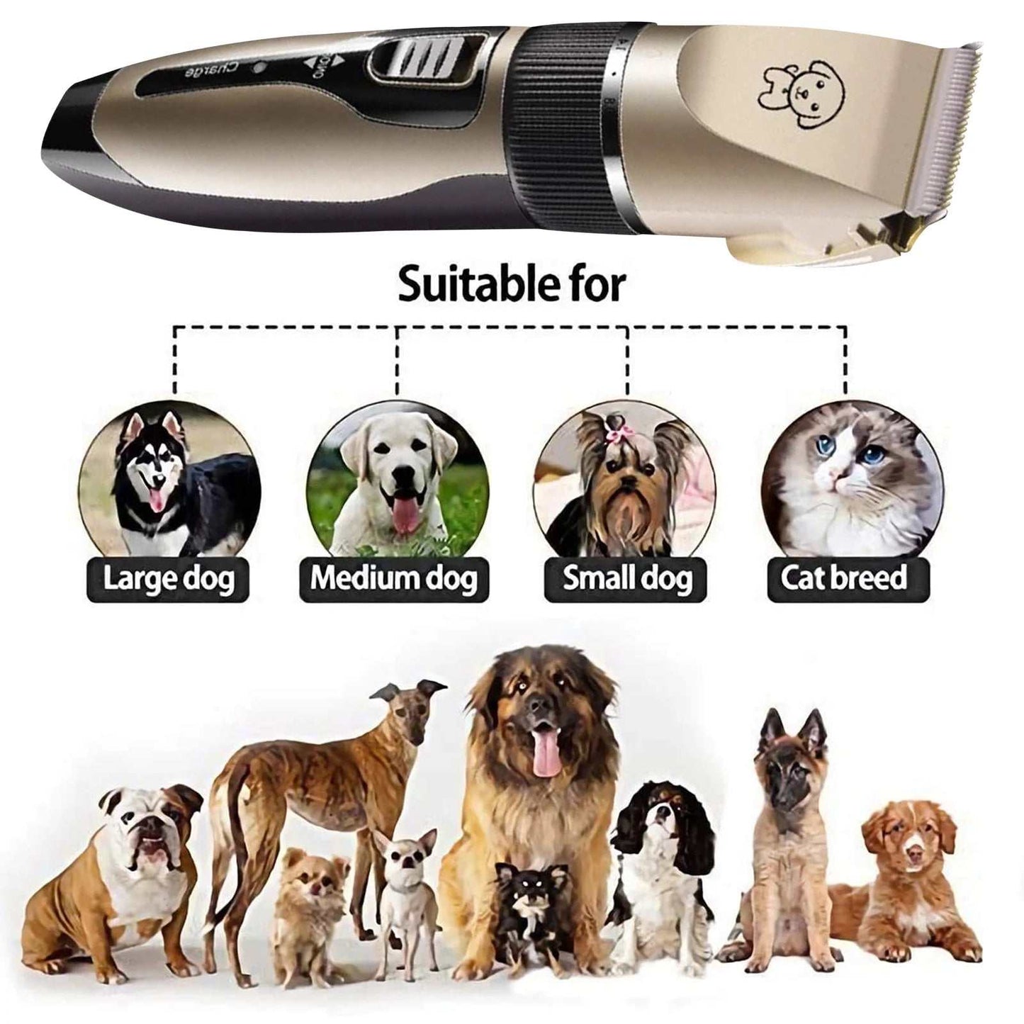 Rechargeable Dog Clippers, Low Noise