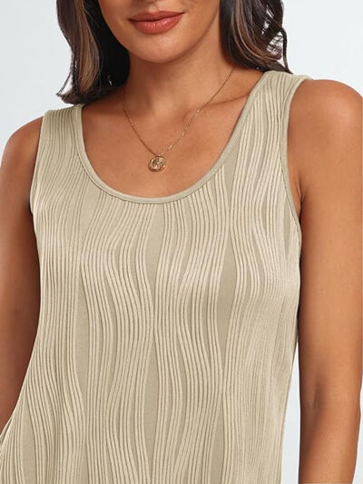 Round Neck Wide Strap Tank - Sybaritic Boutique