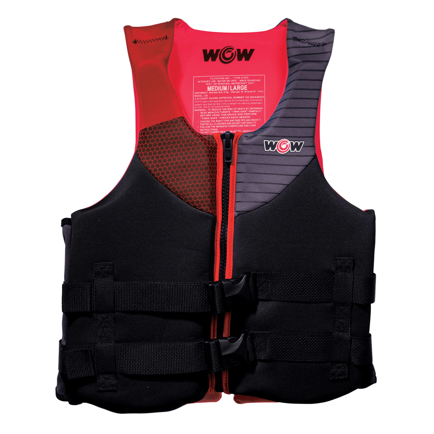 WOW Sports Feel Good Dual Sized Evoprene PFD Personal Floatation Device for Adults