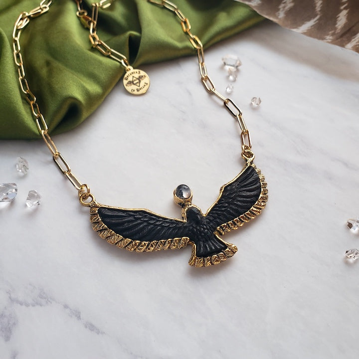 Soaring Spirit Ebony Bird Necklace