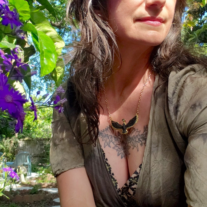 Soaring Spirit Ebony Bird Necklace