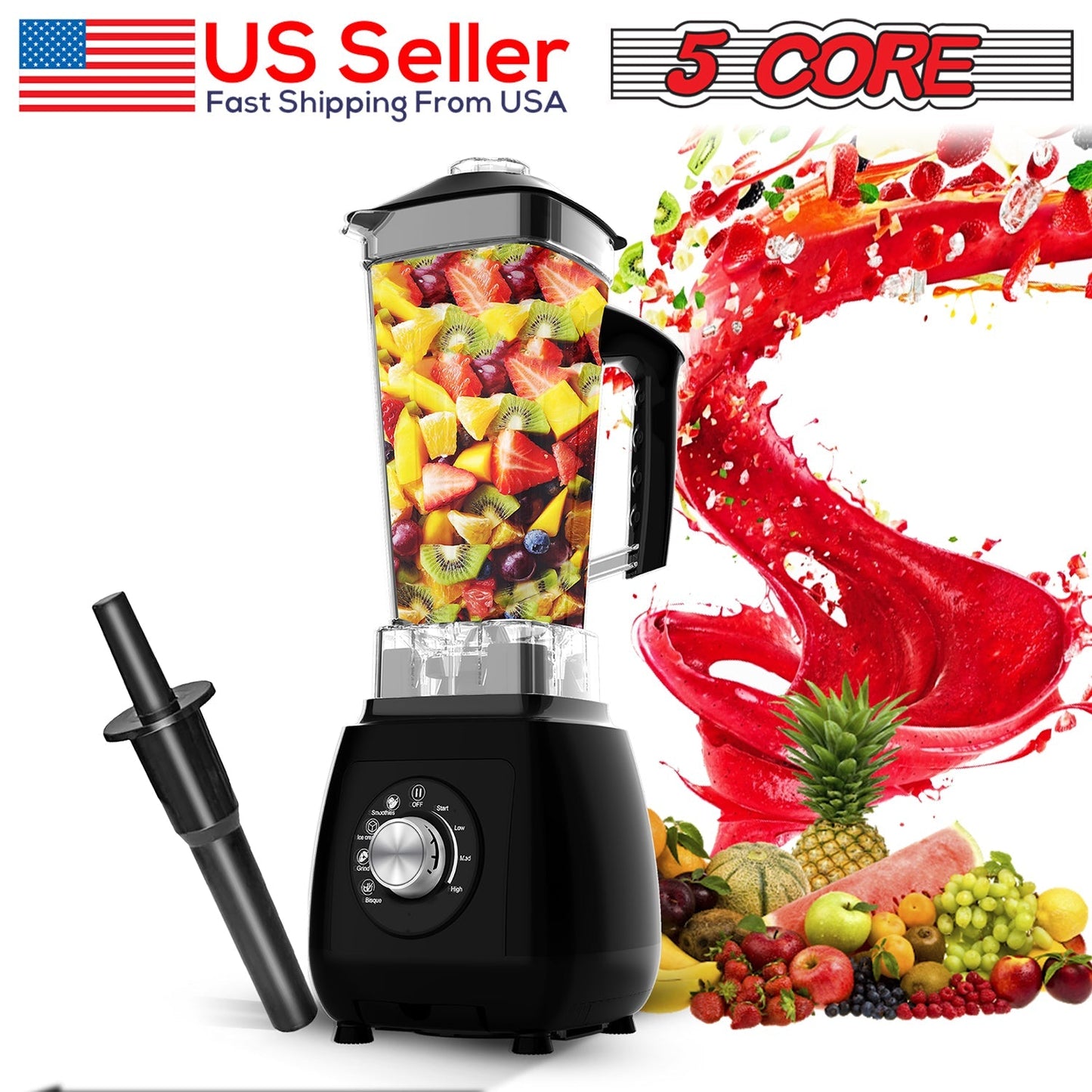 5Core Juicer Blender Machines 2000W High-Speed Countertop Kitvhen