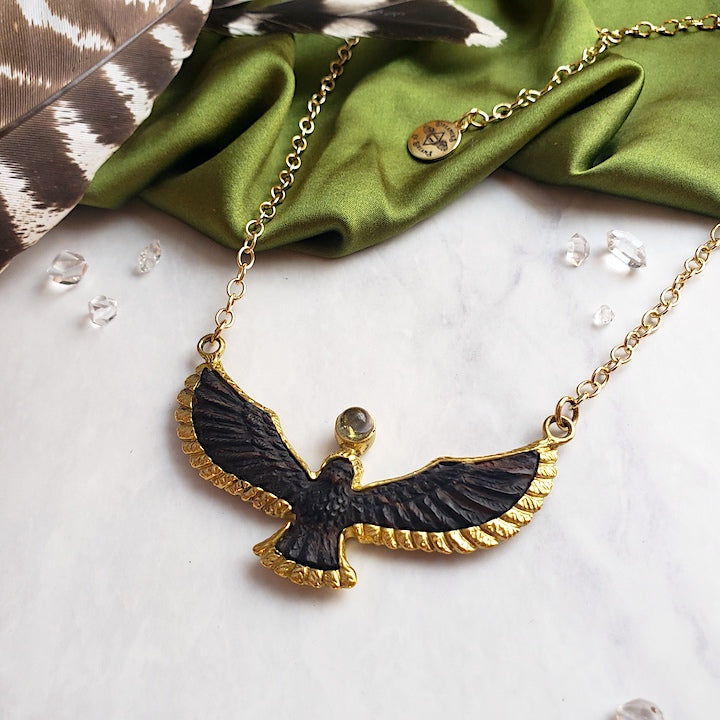 Soaring Spirit Ebony Bird Necklace