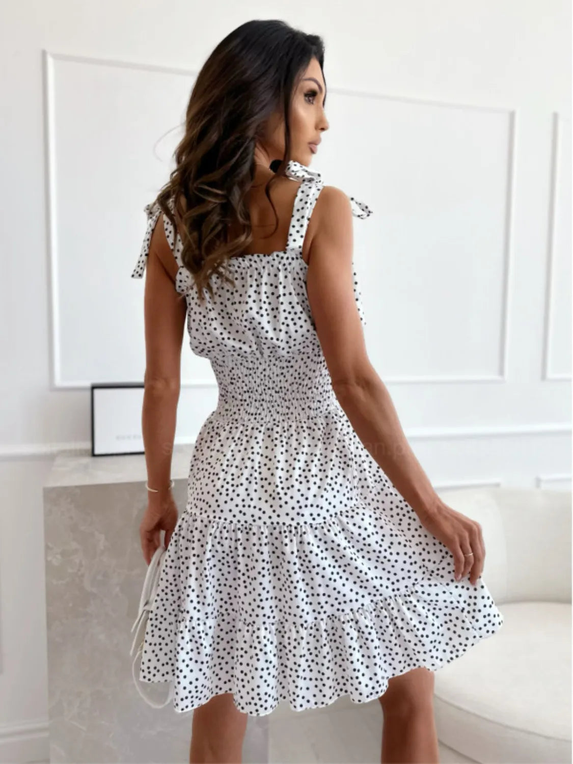 Polka Dot Square Neck Mini Cami Dress