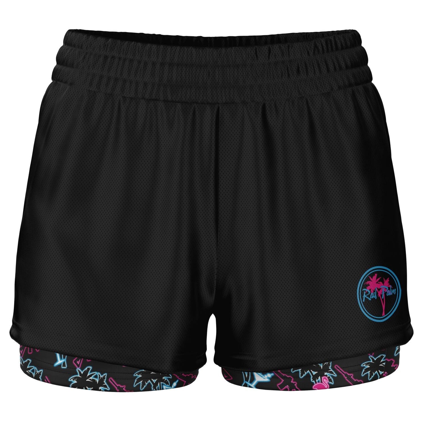 Rad Palm Neon Attack Women's 2 in 1 Shorts