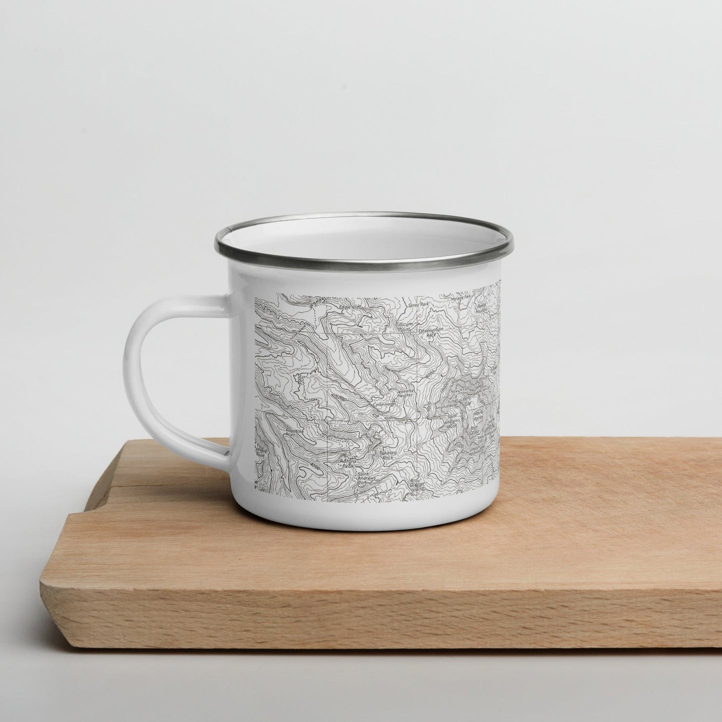 Mount Rainier Topographic Durable Enamel Camp Mug USGS National Park Map
