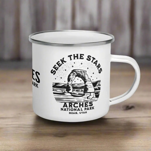 Arches National Park Seek The Stars Durable Enamel Camp Mug