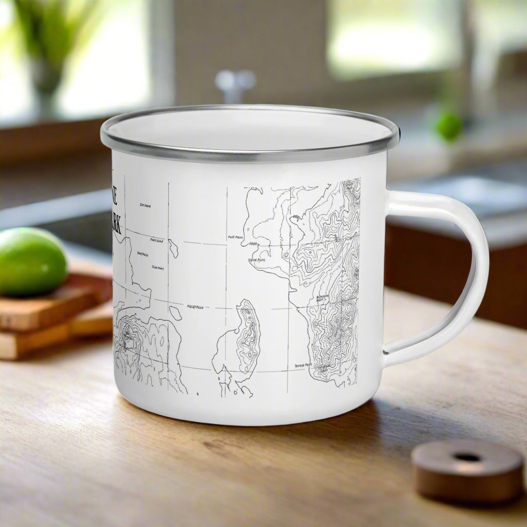 Yellowstone National Park Topographic Durable Enamel Camp Mug