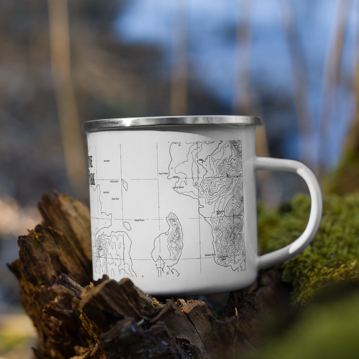 Yellowstone National Park Topographic Durable Enamel Camp Mug