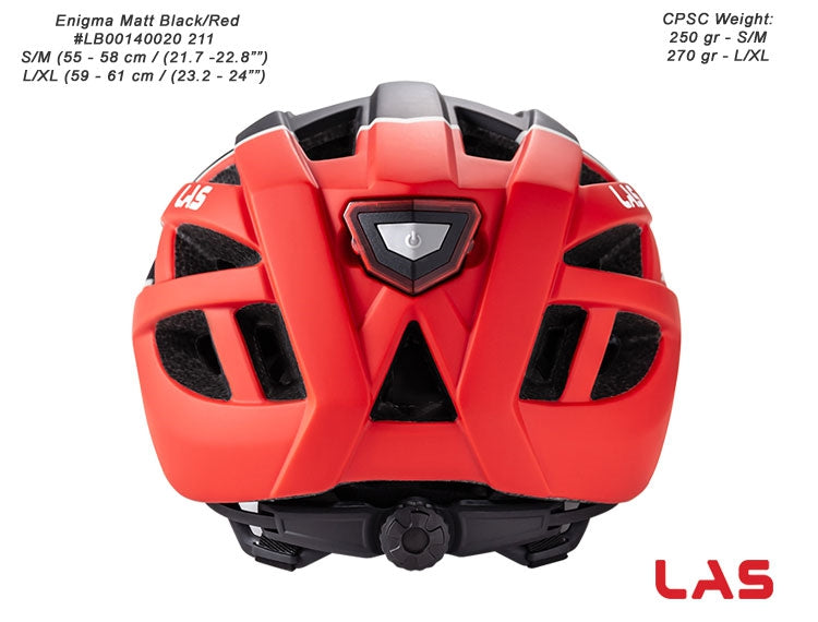 LAS Enigma Cycling Helmet - Matte Black/Red