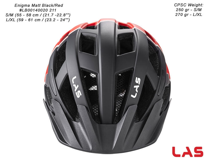 LAS Enigma Cycling Helmet - Matte Black/Red