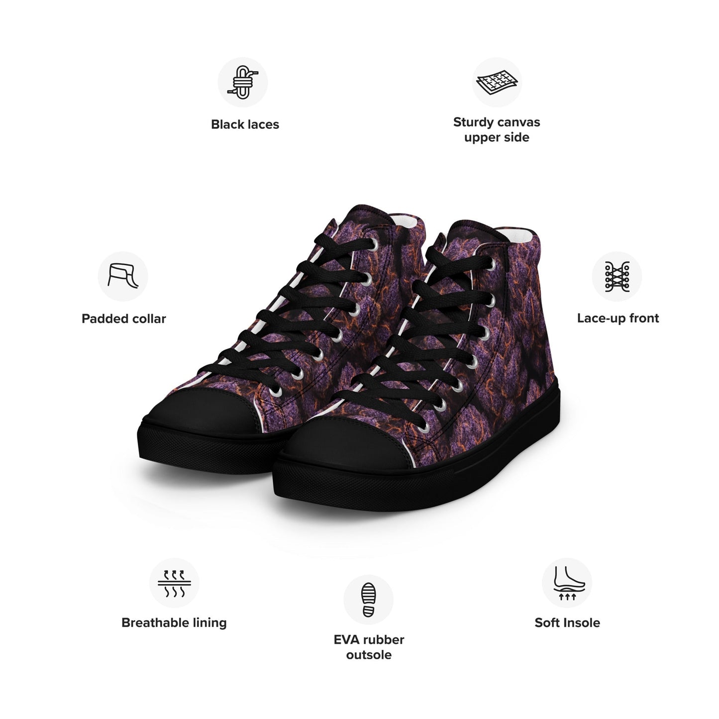 Everythings Purple Weed Men’s high top canvas shoes