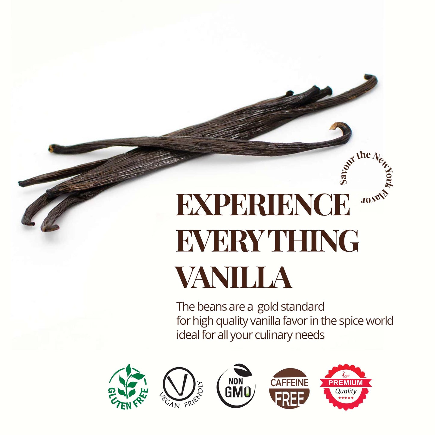 Whole Bulk Vanilla Beans - Order - NON GMO Gourmet Vanilla Pods 6 - 8 Inches For making Baking Whole Premium Vanilla Beans Grade A  by New York Vanilla