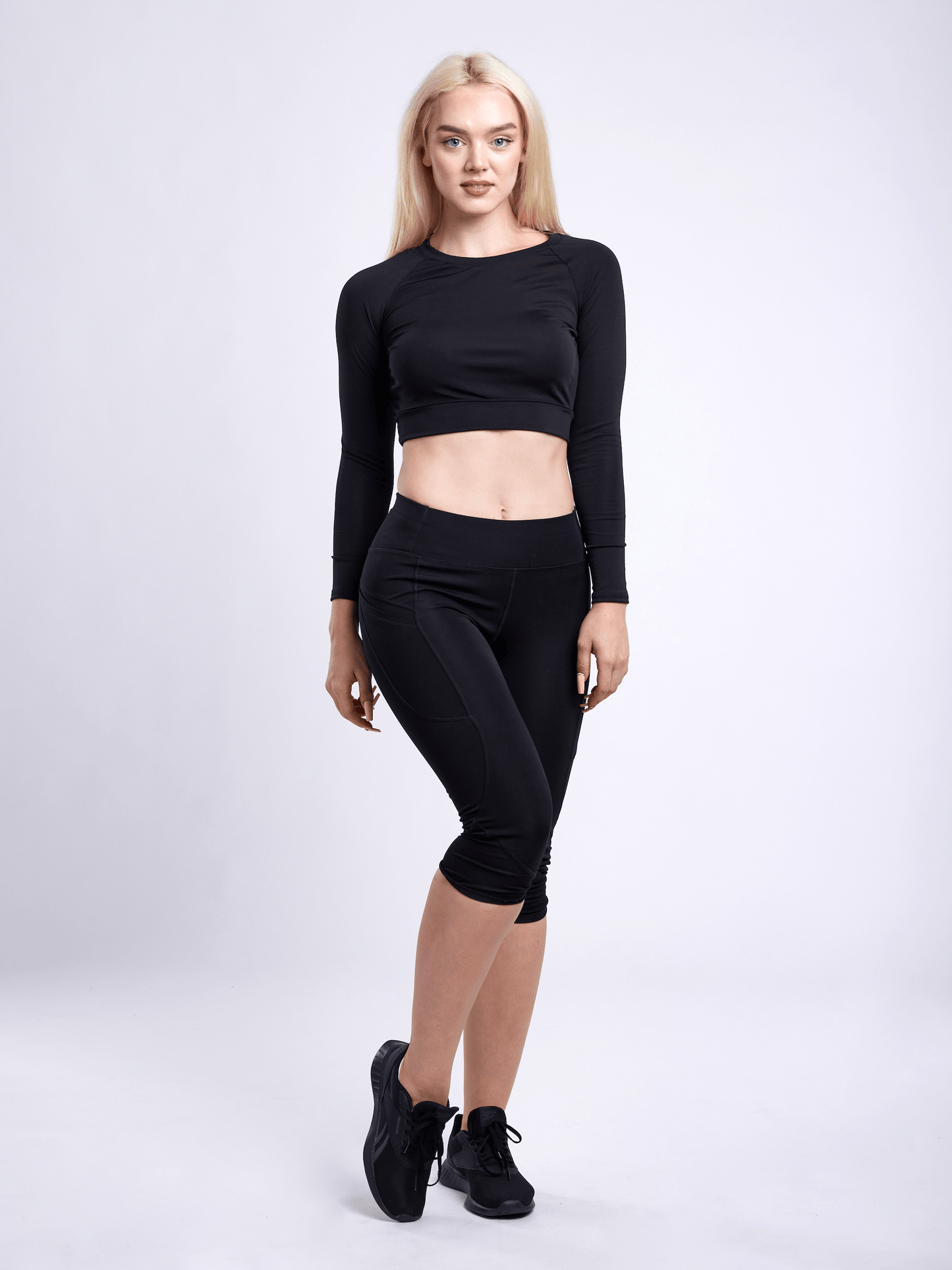JupiterGear Mid-Rise Capri Fitness Leggings with Side Pockets