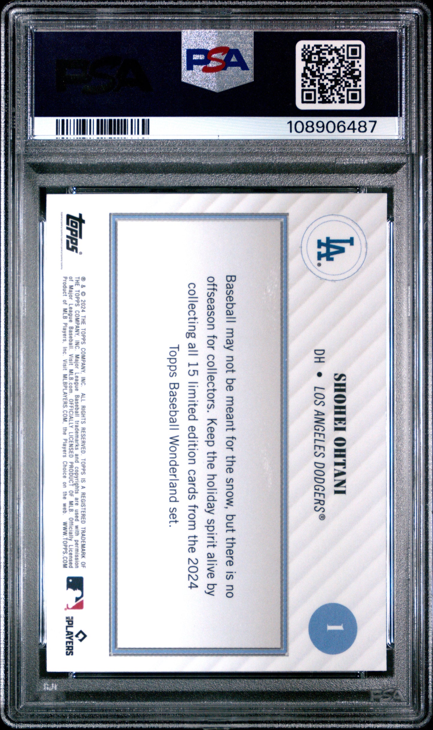 Graded 2024 Topps Wonderland Shohei Ohtani #1 Baseball Card PSA 9 Mint