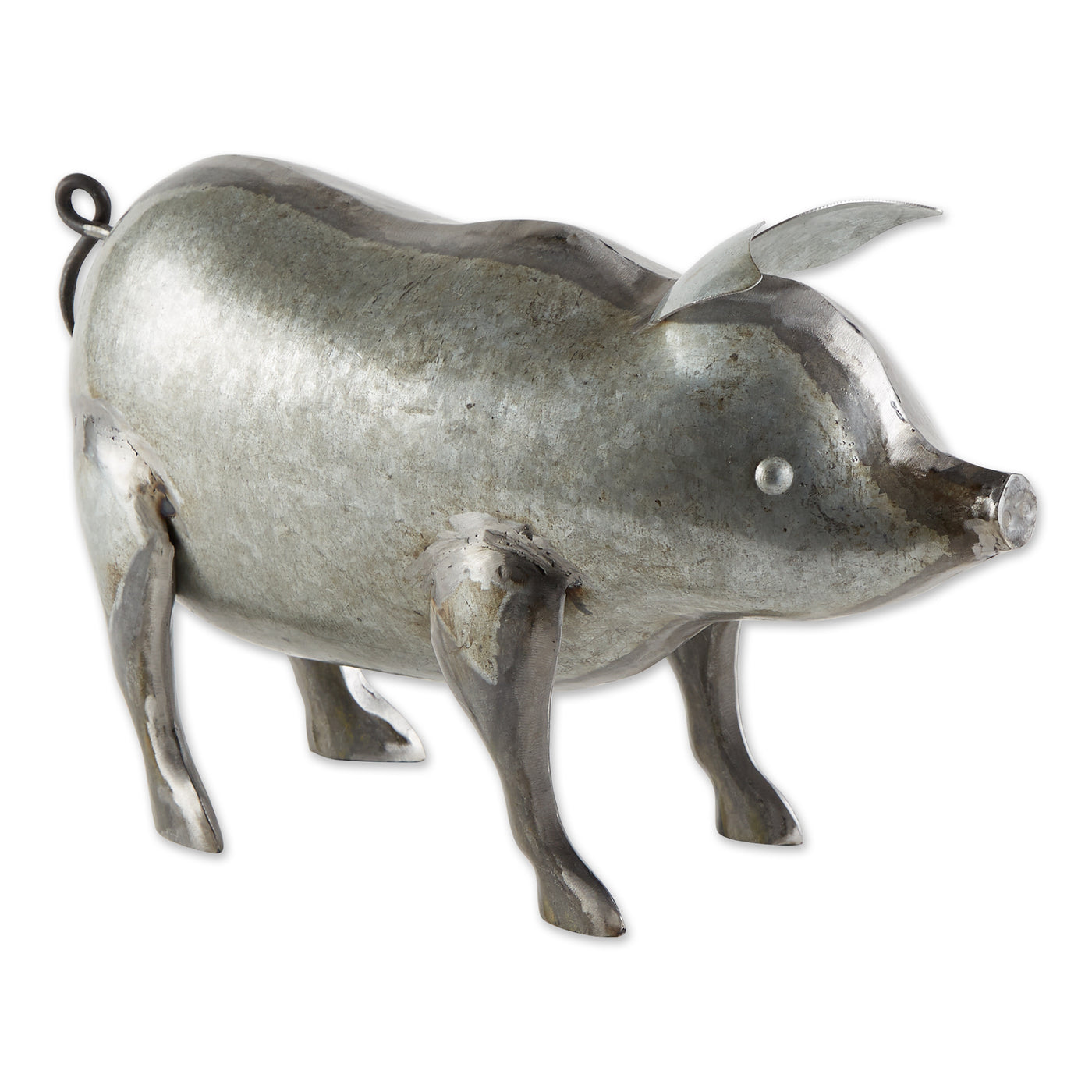 GALVANIZED PIG SCULPTURE