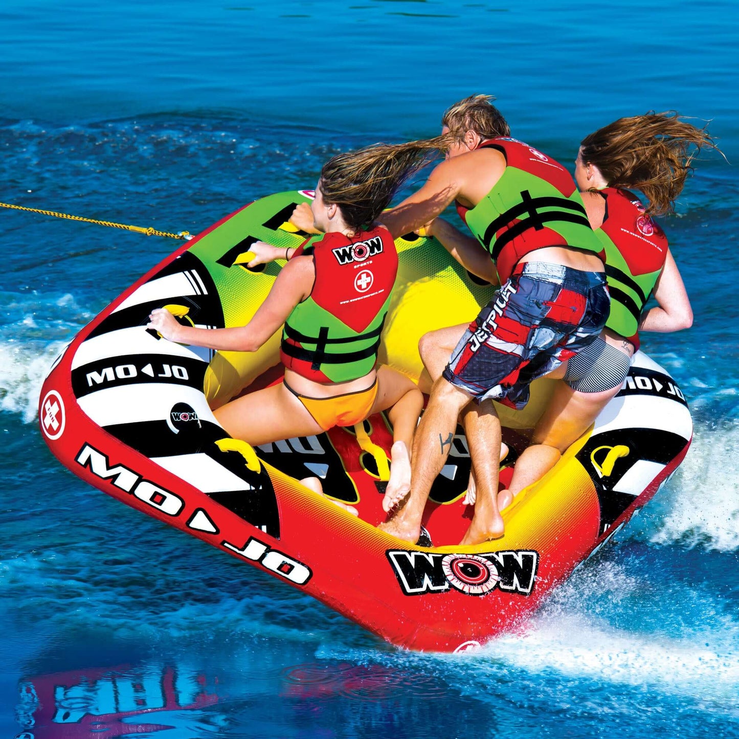 WOW Sports Mojo 1- 3 Person Towable Water Tube For Pool and Lake (16-1070)