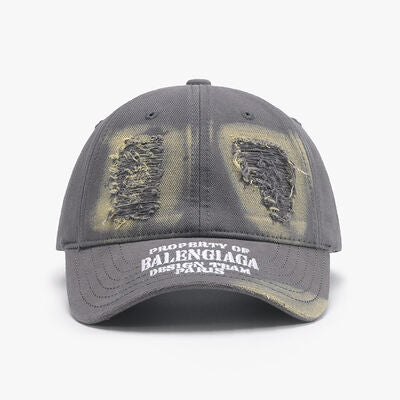 Distressed Letter Cotton Baseball Cap