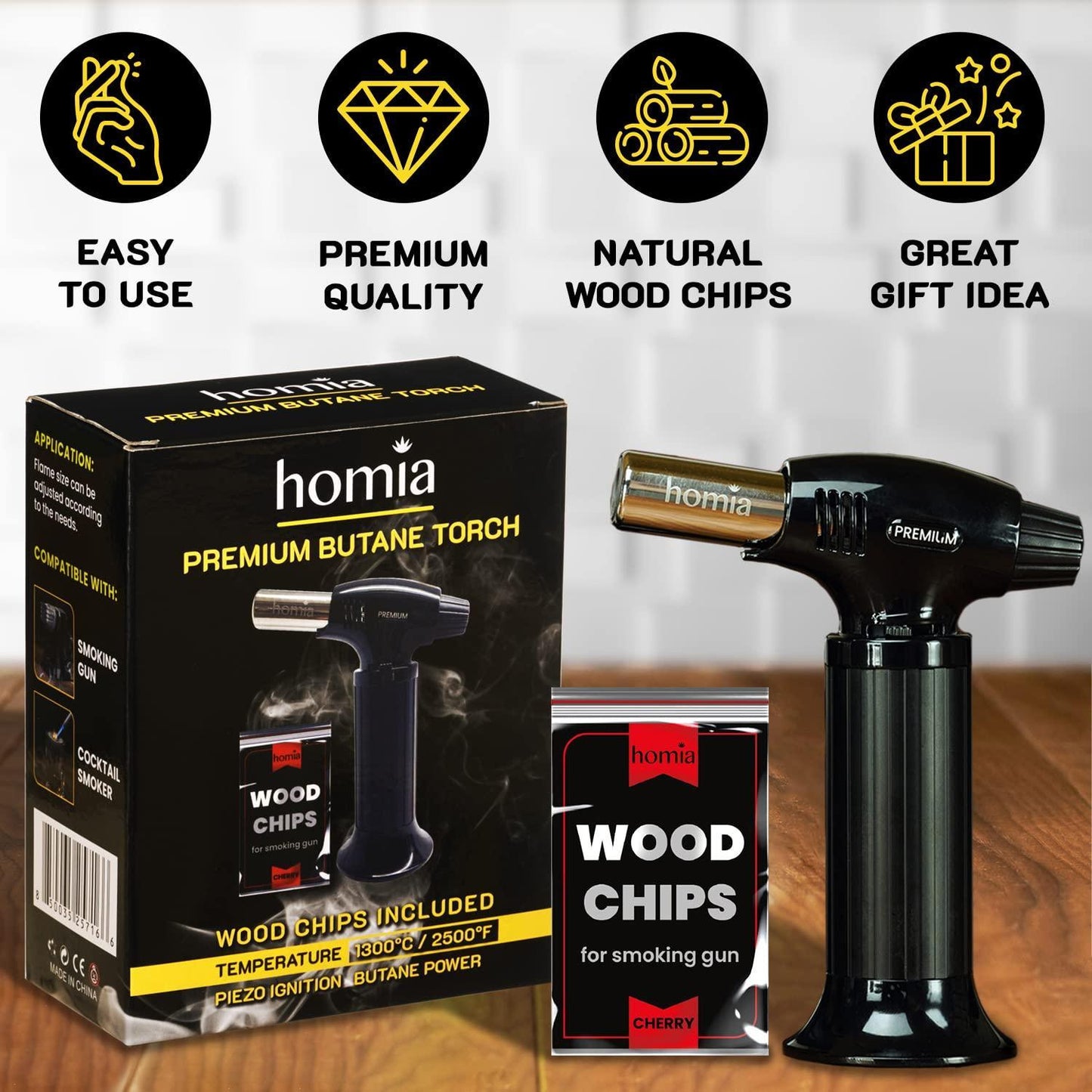 Butane Torch Refillable Kitchen Torch Lighter Adjustable Flame