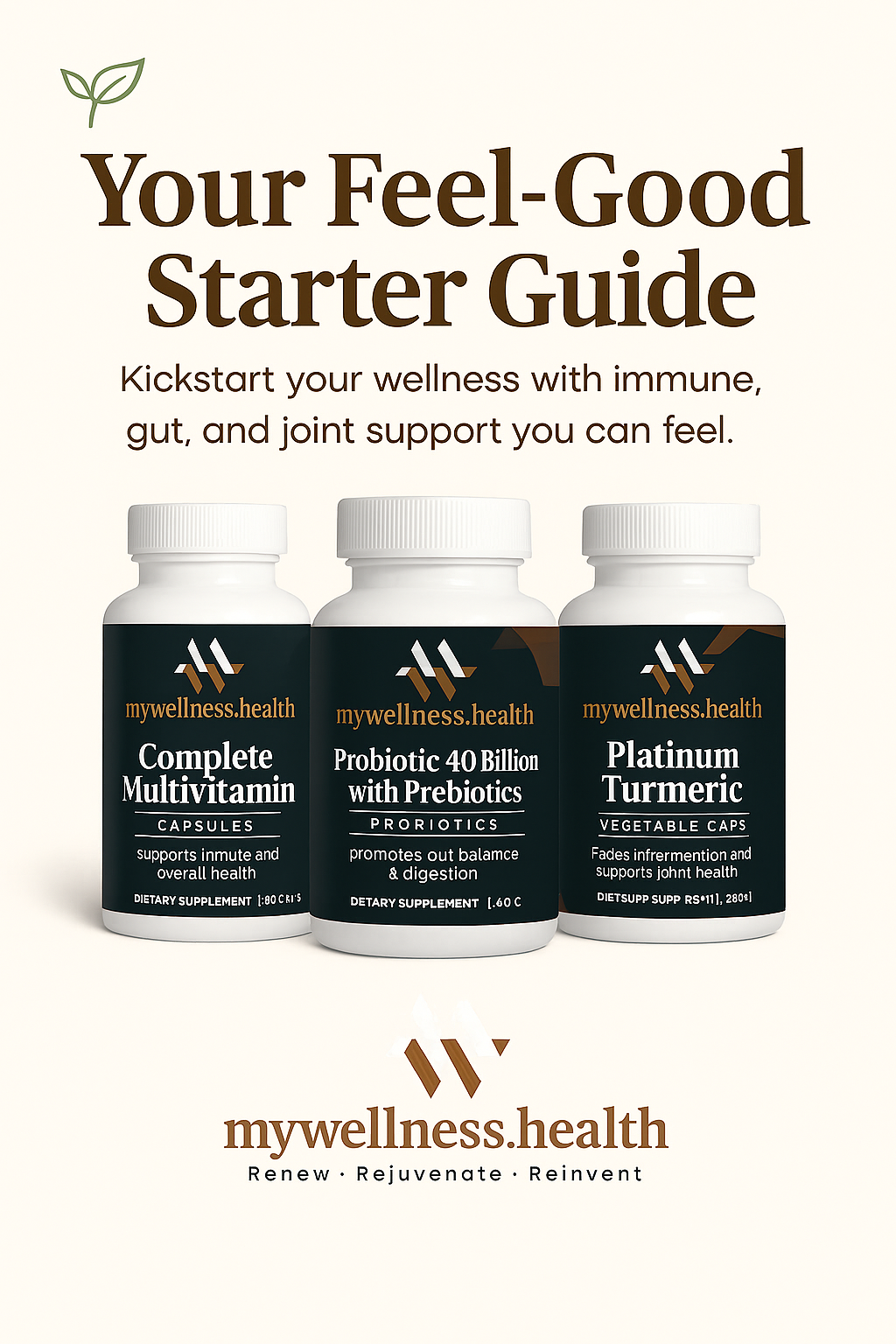 Natural Wellness Starter Bundle - Multivitamin, Probiotic & Turmeric
