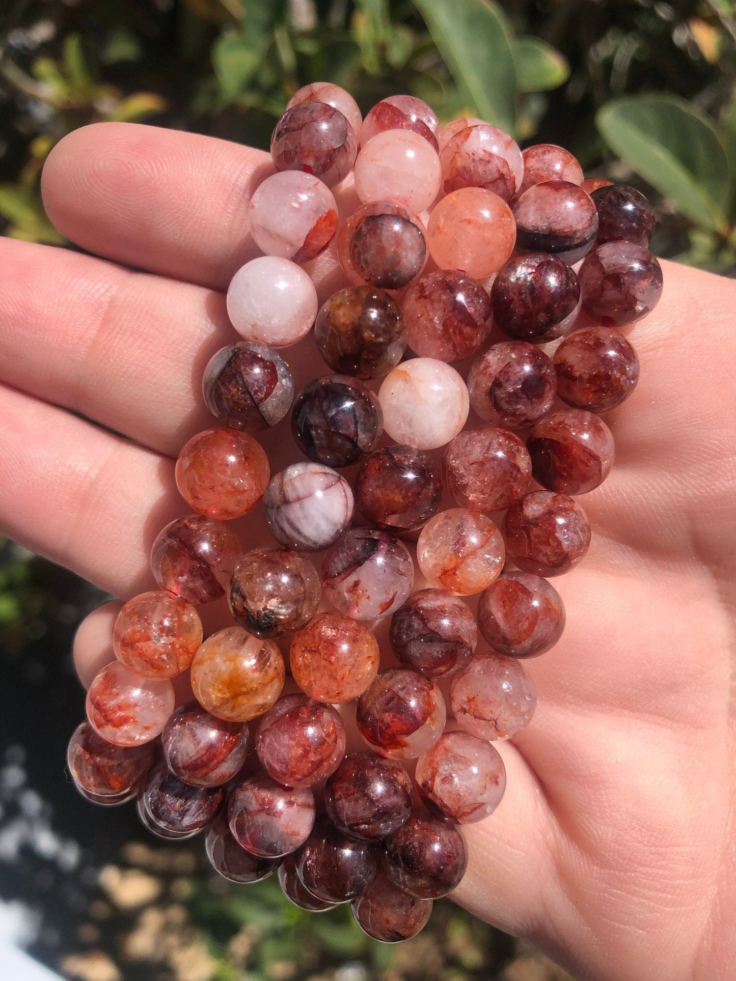 Fire Quartz 8mm Bead Bracelet – Energy & Grounding