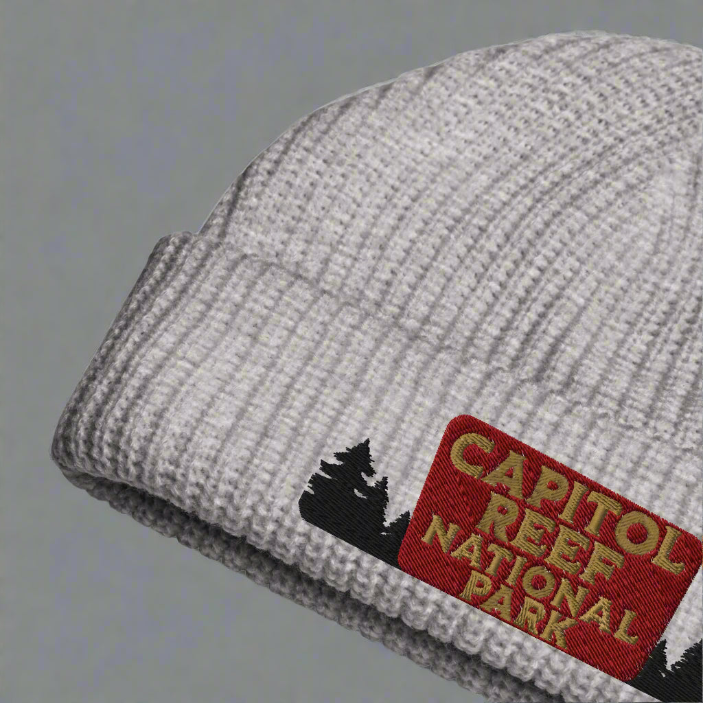 Capitol Reef National Park Sign Wharf Style Beanie