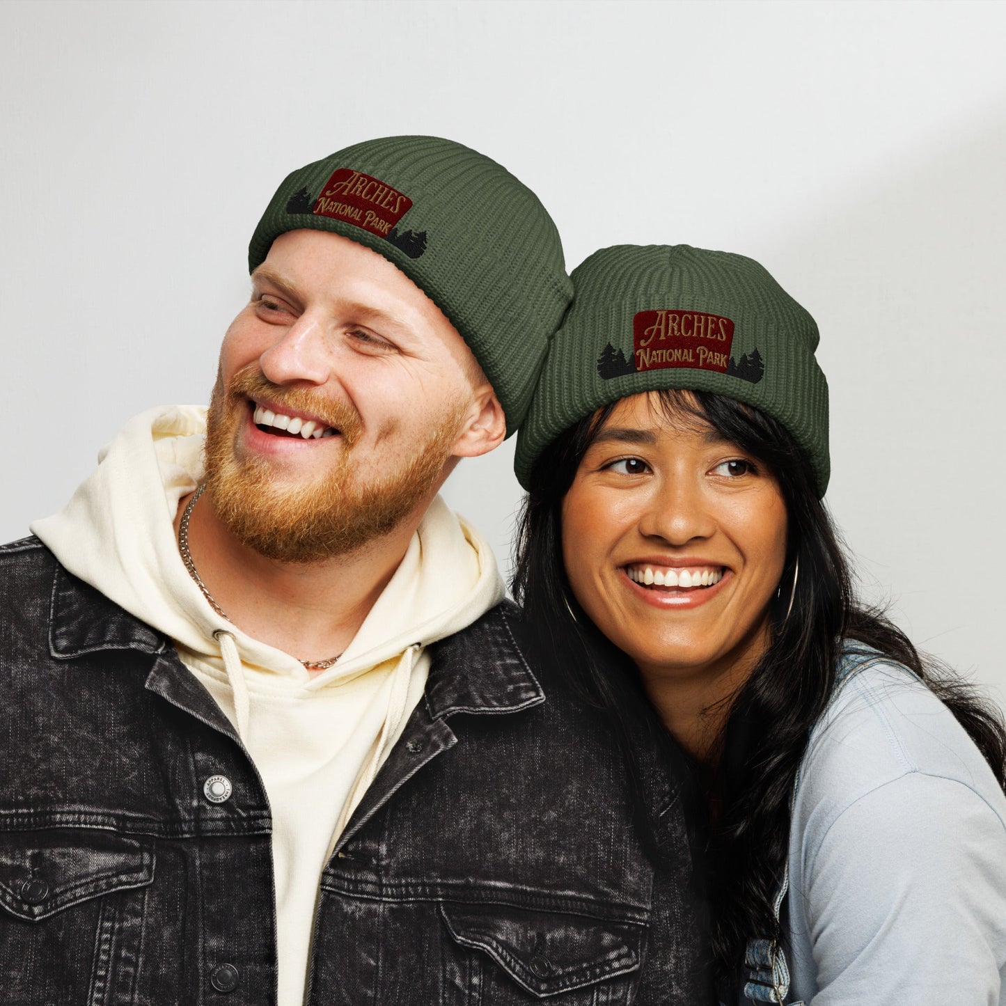 Arches National Park Sign Embroidered Beanie