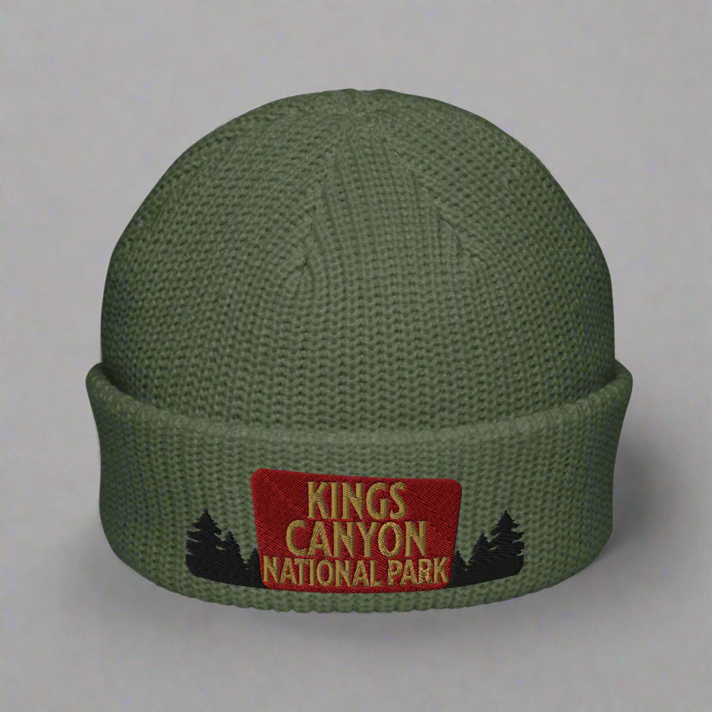 Kings Canyon National Park Sign Embroidered Beanie