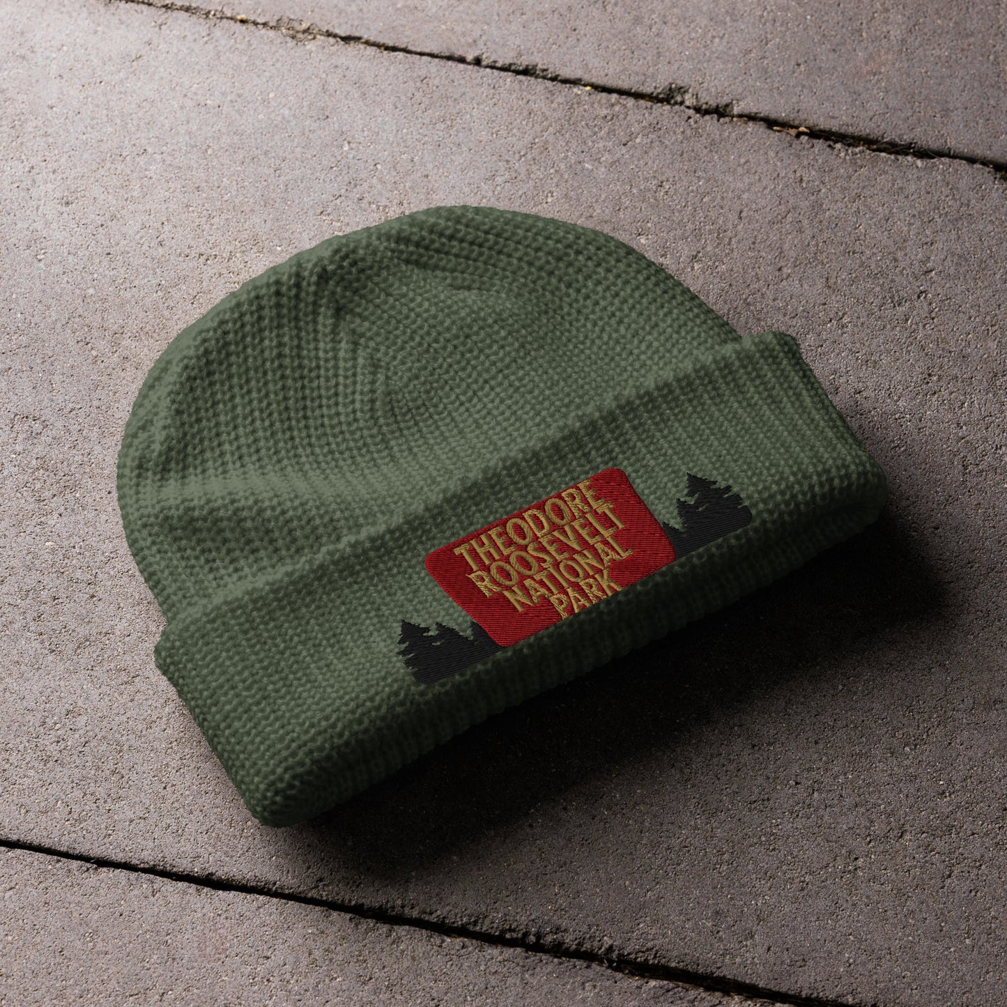 Theodore Roosevelt National Park Sign Embroidered Wharf Beanie