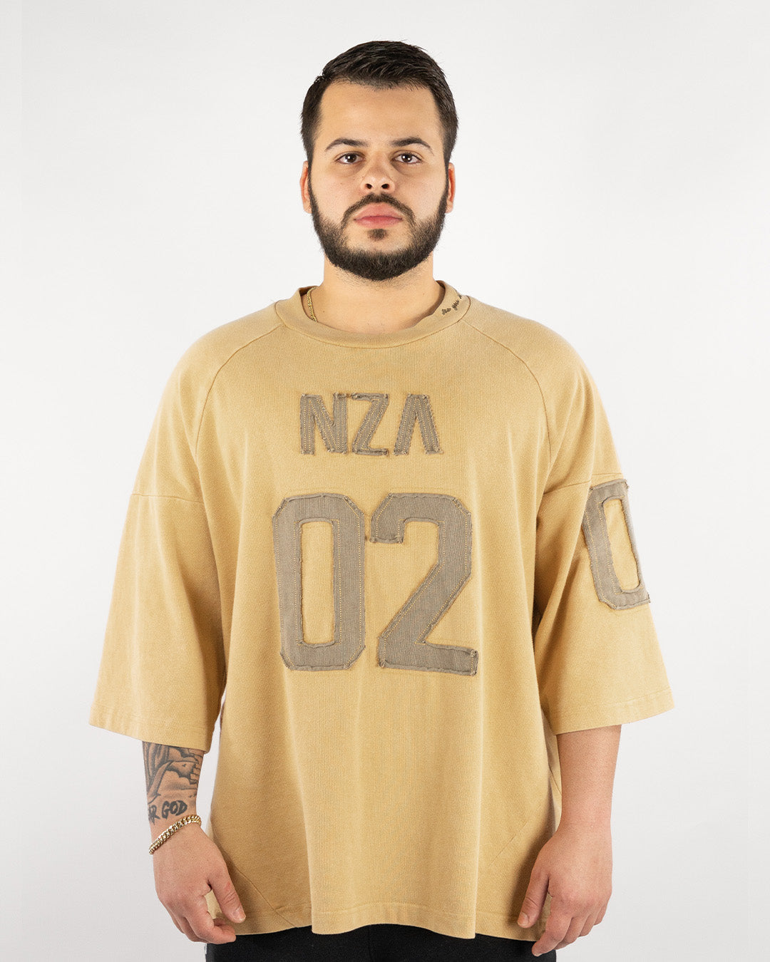 "GOLDEN WHEAT" PANELED OVERSIZED JERSEY