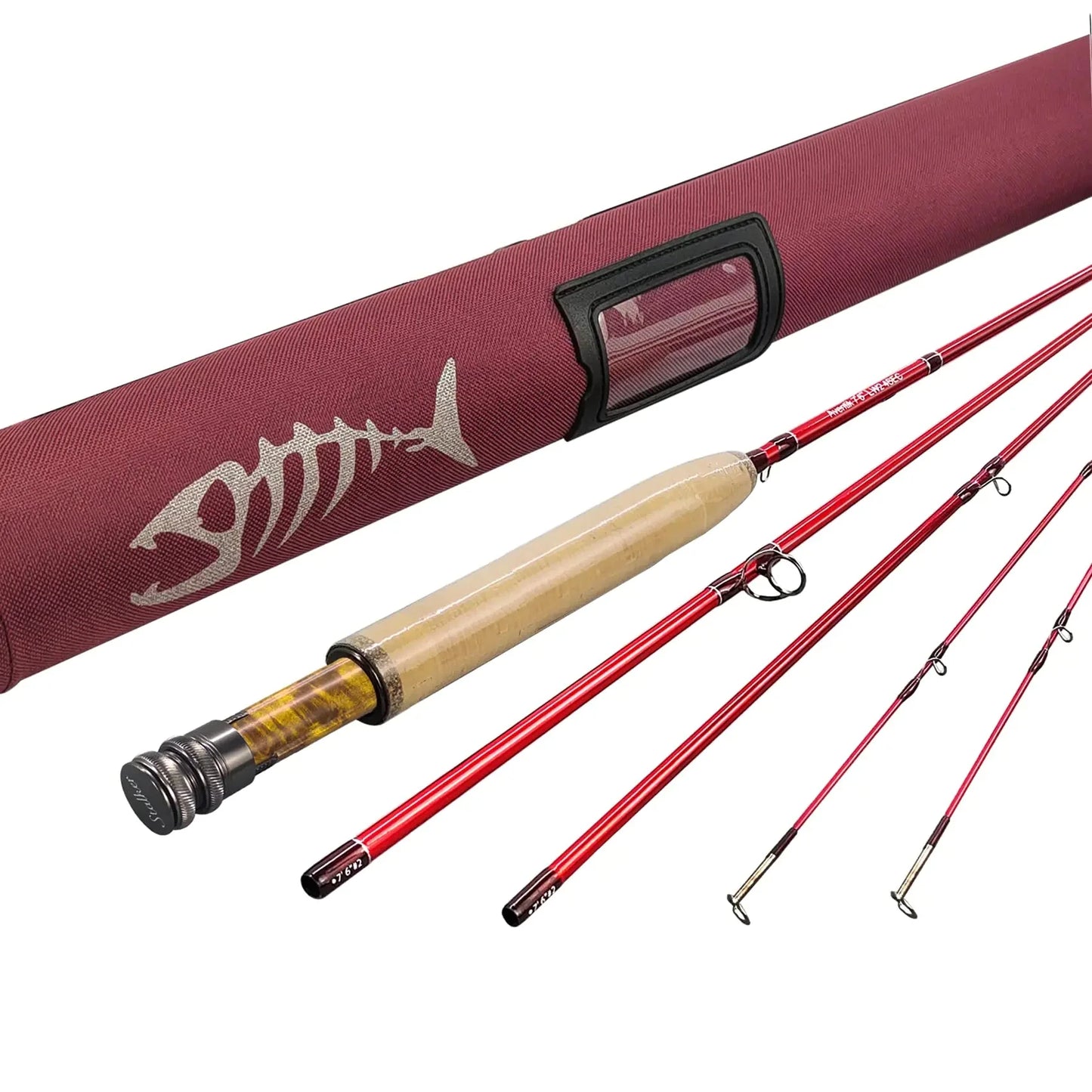 Aventik Stalker Fly Fishing Rod 4 Sections 2/3 / 4WT Medium-Fast Action IM12 Graphite Carbon Fiber Rod Blank 7/8FT Ultra Light Fly Rod with Extra Tip (80 LW3)