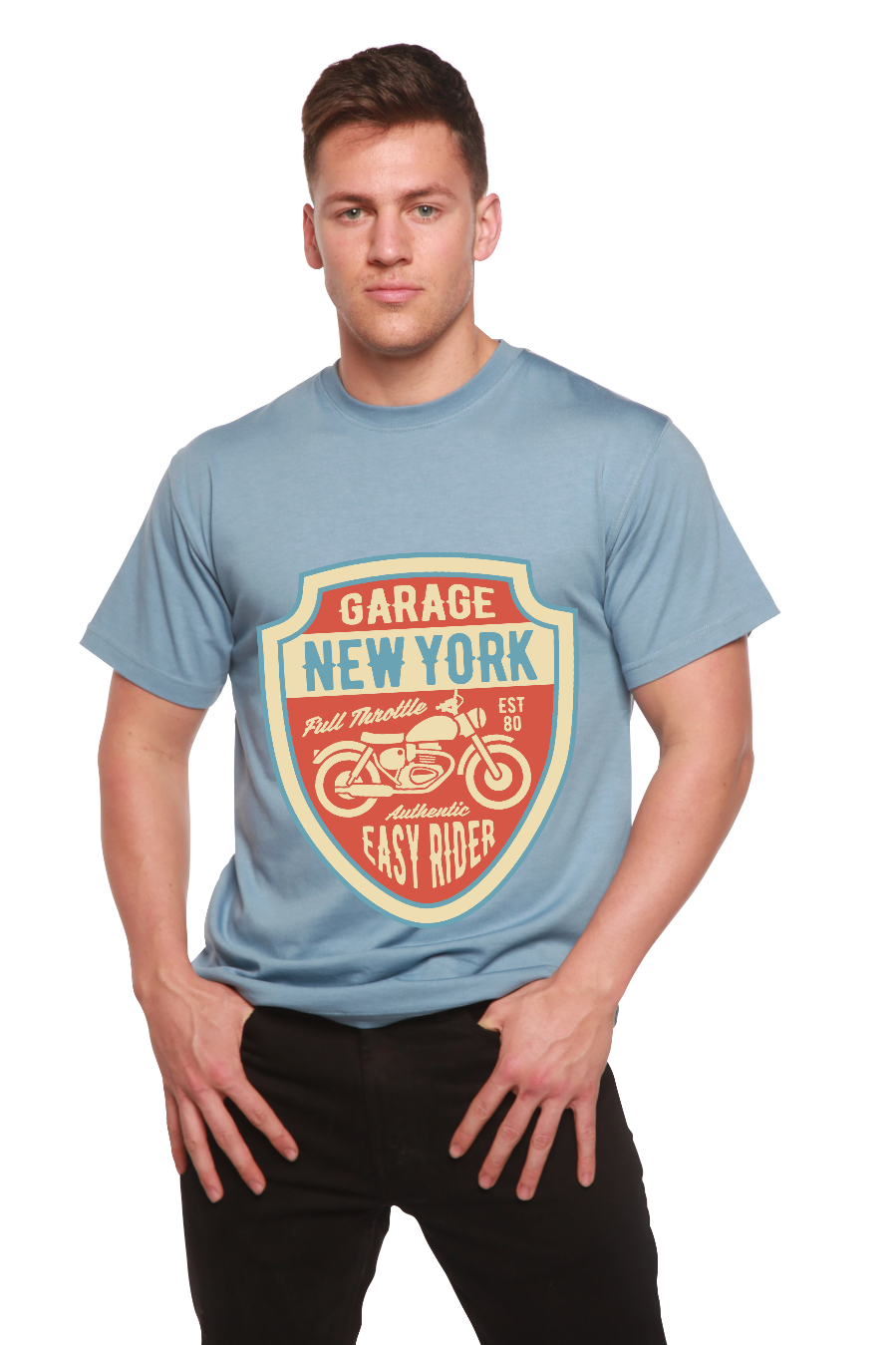 Garage New York Men's Bamboo Viscose/Organic Cotton Short Sleeve Graphic T-Shirt