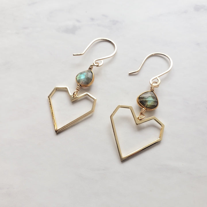 Geometric Heart Earrings