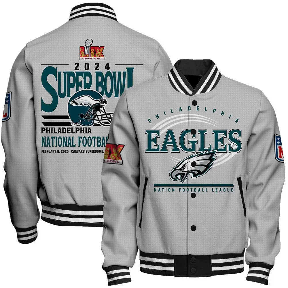 Philadelphia Eagles Super Bowl LIX Glory Varsity Jacket