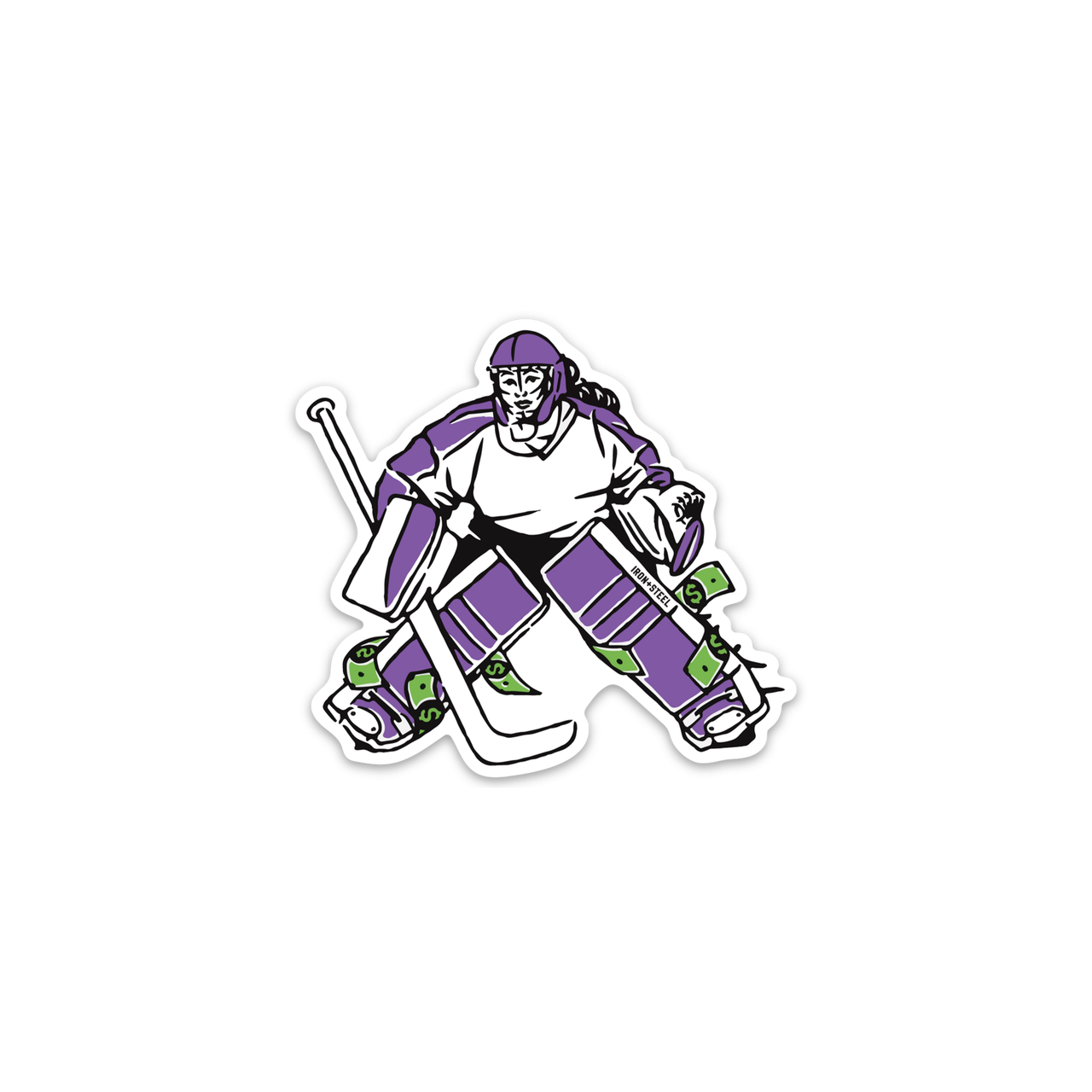 Girl Money In The Pads Goalie Sticker