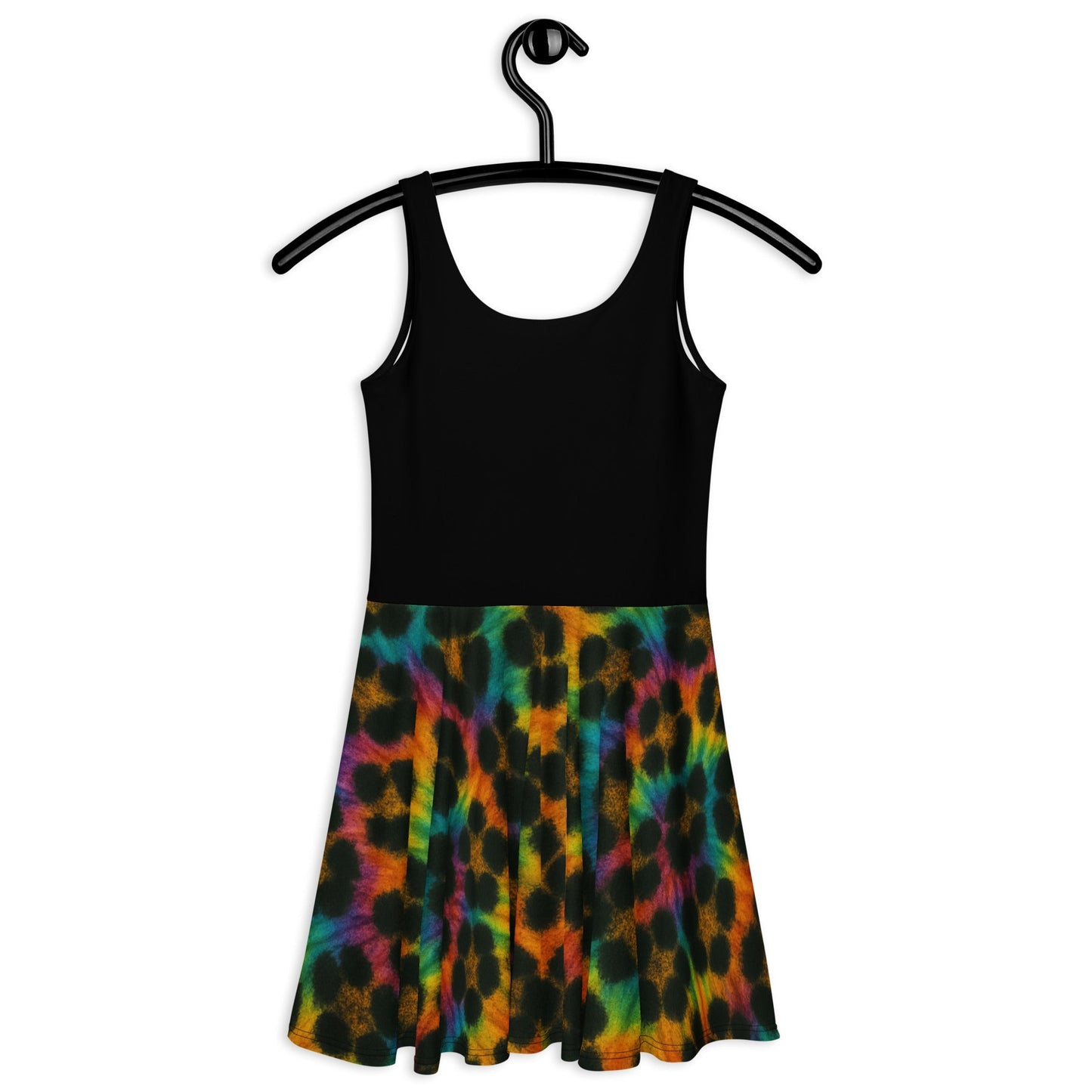Good Vibes Cheetah Tie-dye Skater Dress