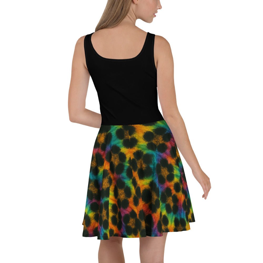 Good Vibes Cheetah Tie-dye Skater Dress