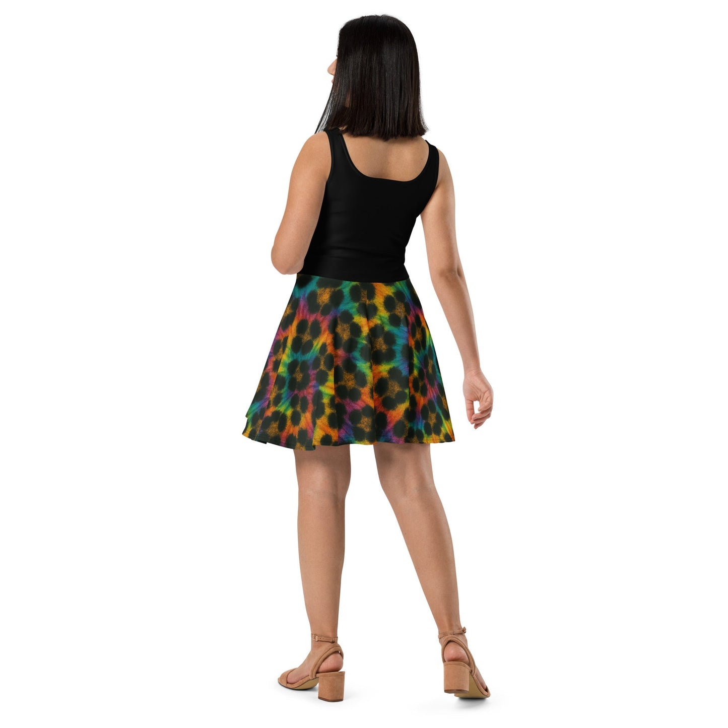 Good Vibes Cheetah Tie-dye Skater Dress