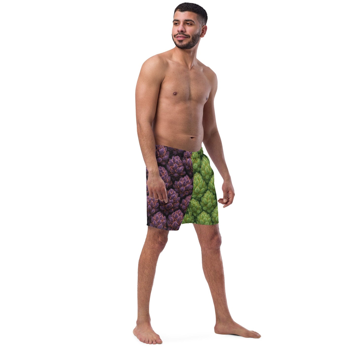 Green and purple weed Swim Trunks