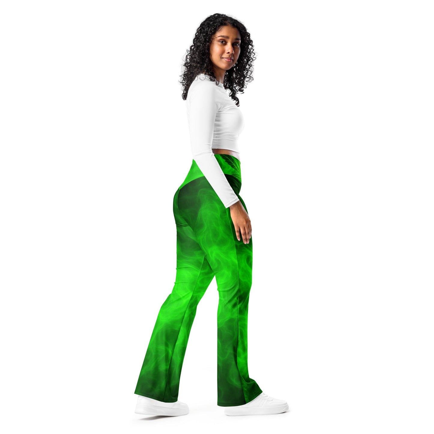 Green smoke Flare leggings