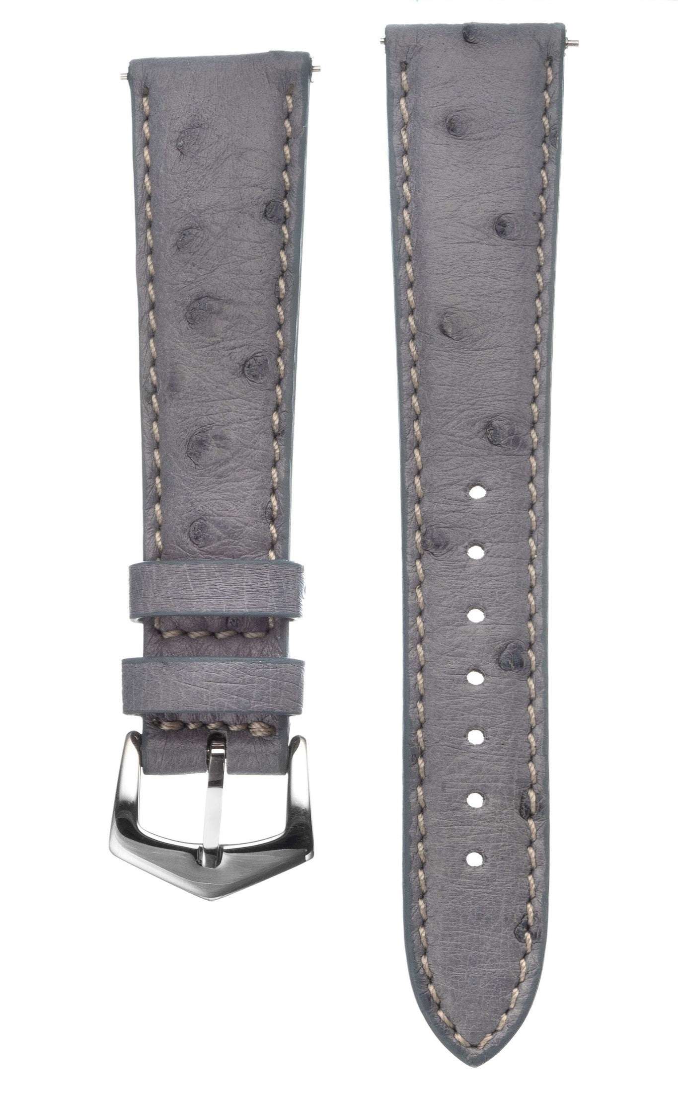 Grey Ostrich Watch Band
