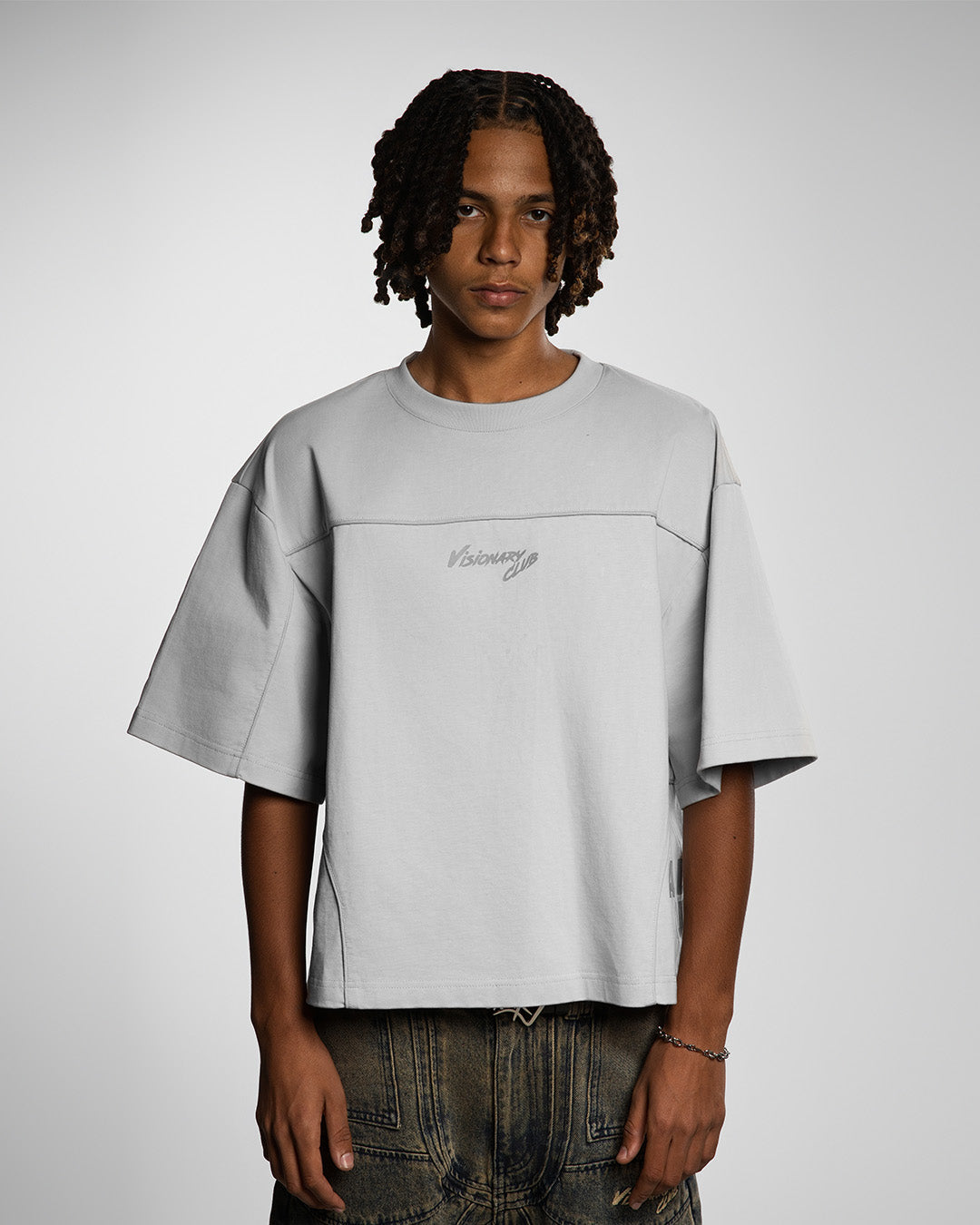 VISIONARY STATEMENT BOXY TEE ( GREY )