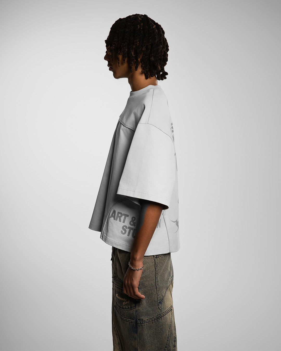 VISIONARY STATEMENT BOXY TEE ( GREY )